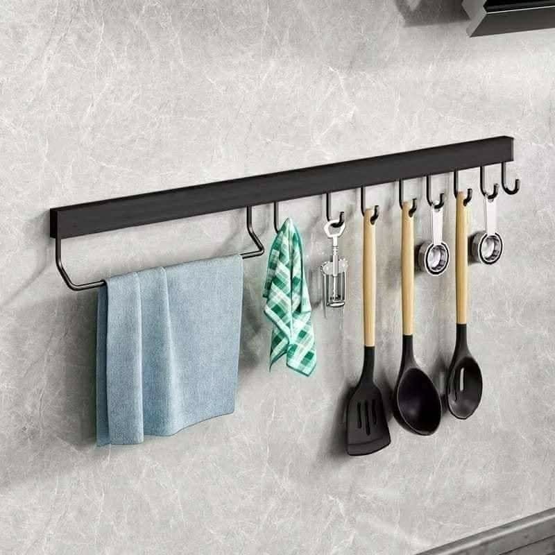 Wall Mounted Utensil Hanging Rack Hanger Hooks
