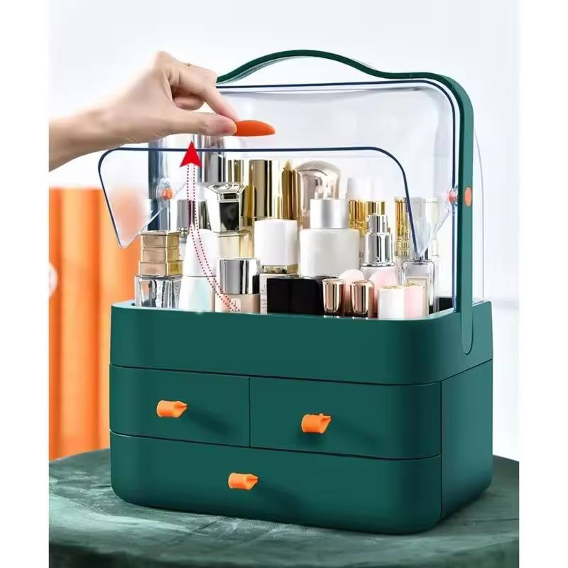 Large Capacity Dust Proof Transparent Lid Drawer Makeup Storage Box