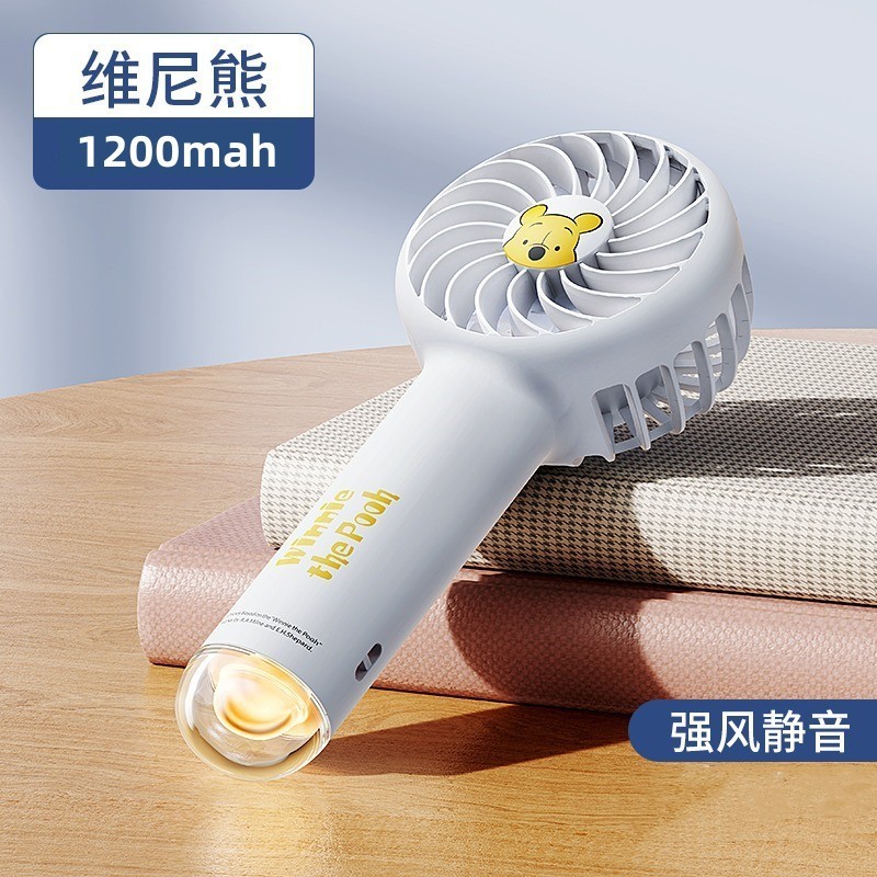 Disney Cute Mini Handheld Fan with led light, 1200mah Reachargeable battery