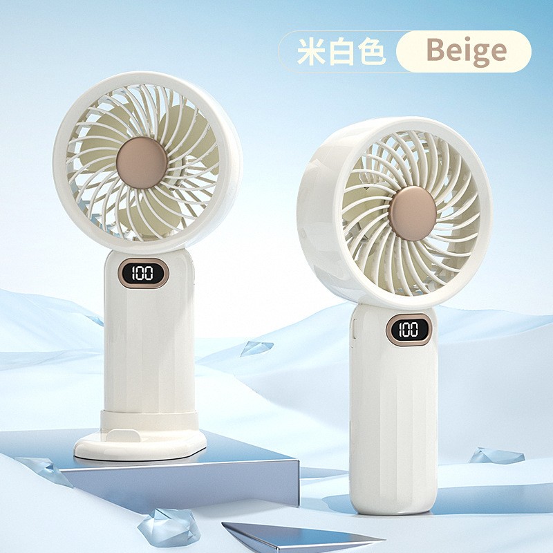Speed ​​Handheld Portable Fan Double Battery Operated Cooling Fan Adjustable Small Desk Fan with Digital Display
