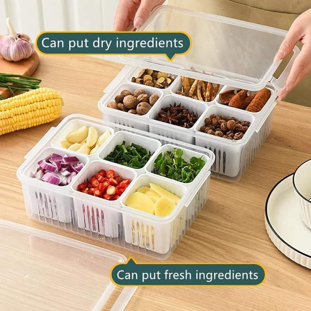 6 Grid Refrigerator Storage Box