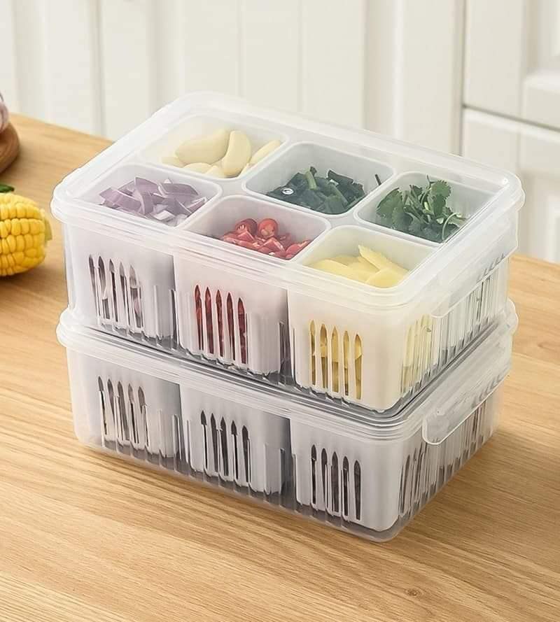 6 Grid Refrigerator Storage Box