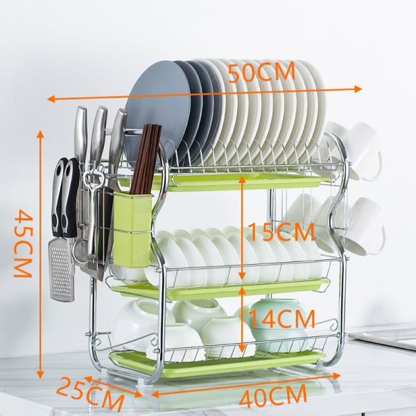 3 layer Kitchen Dish Rack ( S.S )