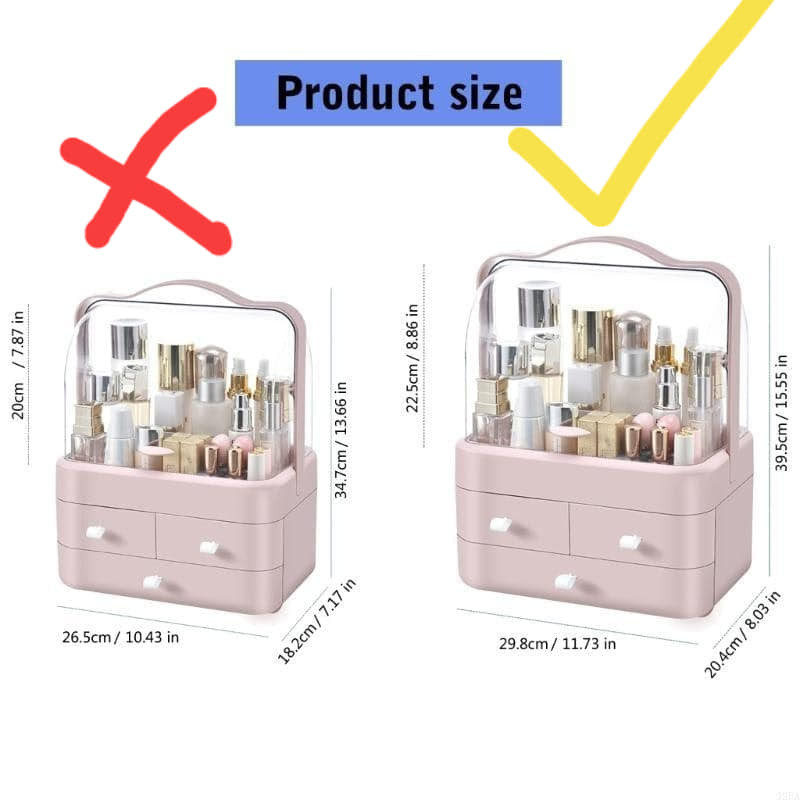 Large Capacity Dust Proof Transparent Lid Drawer Makeup Storage Box