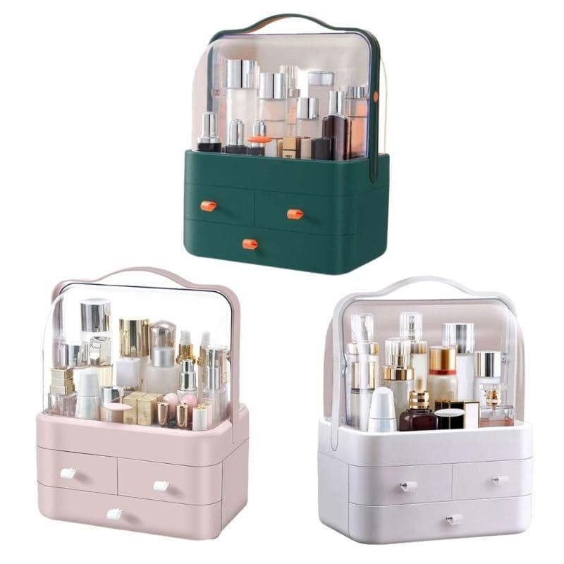 Large Capacity Dust Proof Transparent Lid Drawer Makeup Storage Box