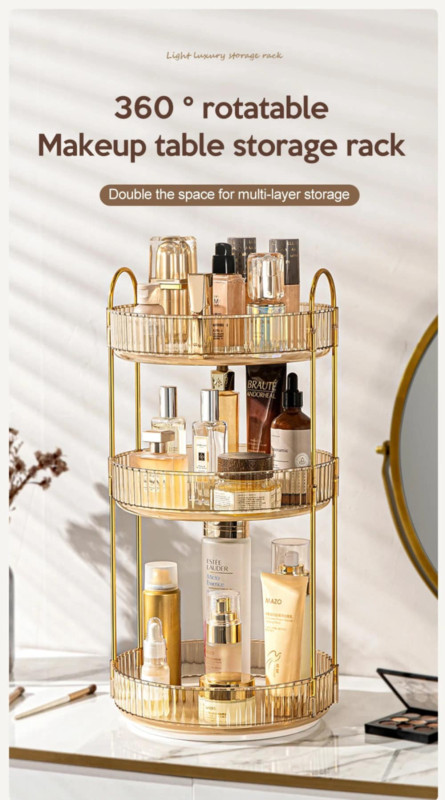 3 Layers Light Luxury Makeup Organizer
