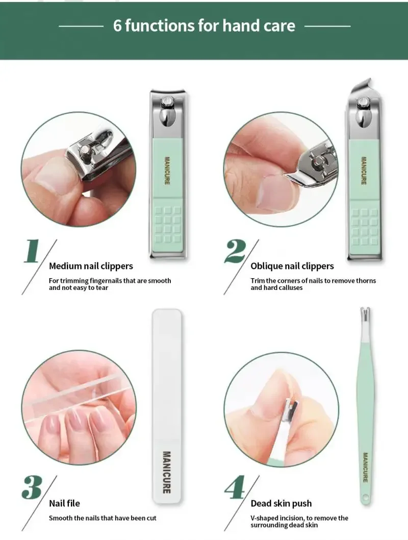 16Pcs Nail Clipper Set Nail Cutter