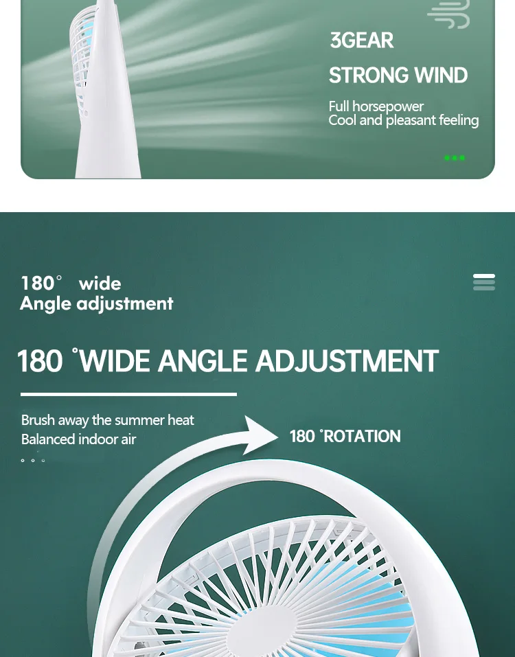 Quiet Cool Mini Portable Desk Fan Usb Rechargeable Home Camping Car Adjustable Portable Fans_000026