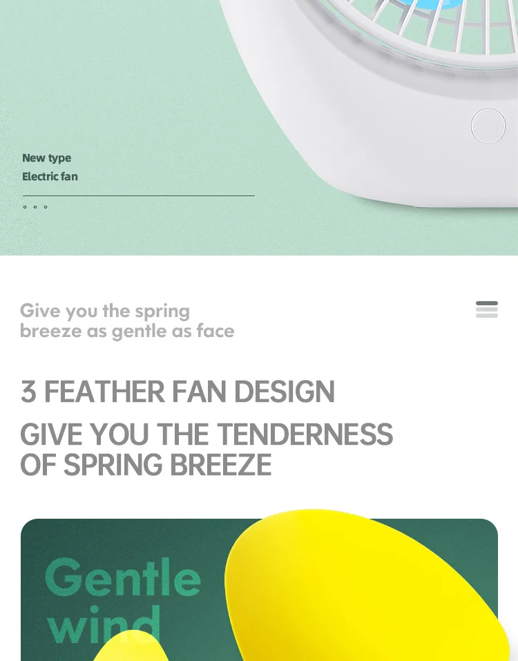Quiet Cool Mini Portable Desk Fan Usb Rechargeable Home Camping Car Adjustable Portable Fans_000026