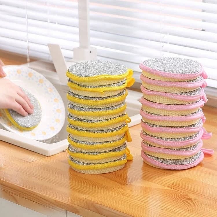 Kitchen Double-Sided Dishwashing Sponge ( 10 Pcs )