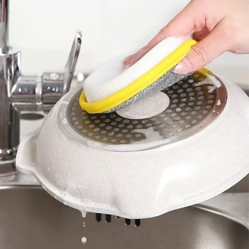 Kitchen Double-Sided Dishwashing Sponge ( 10 Pcs )