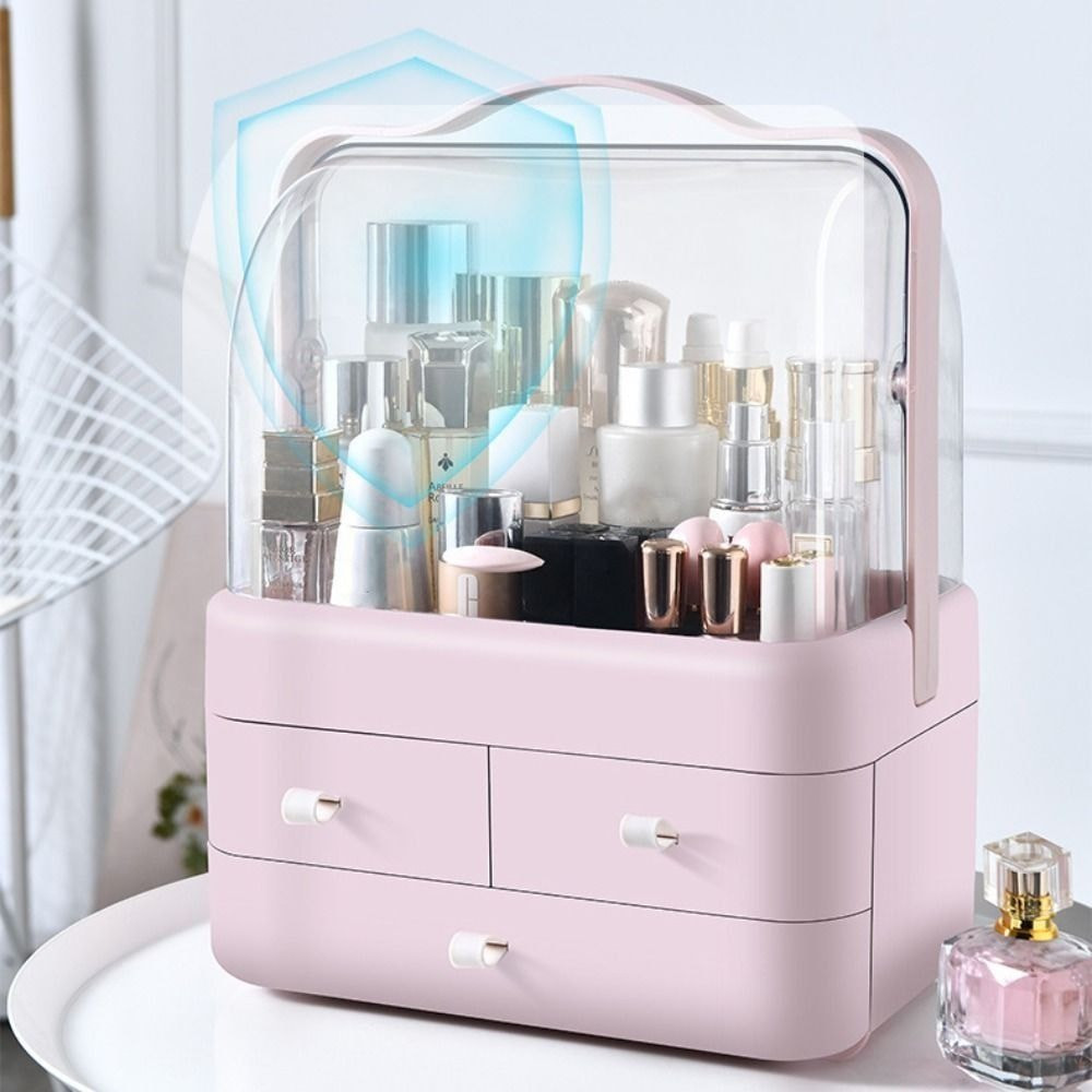 Large Capacity Dust Proof Transparent Lid Drawer Makeup Storage Box