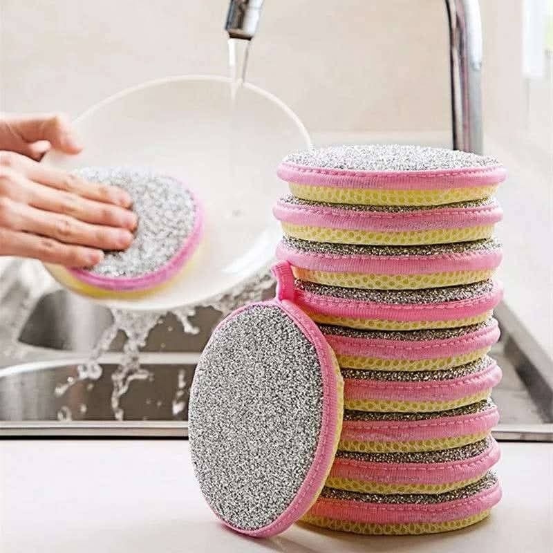 Kitchen Double-Sided Dishwashing Sponge ( 10 Pcs )